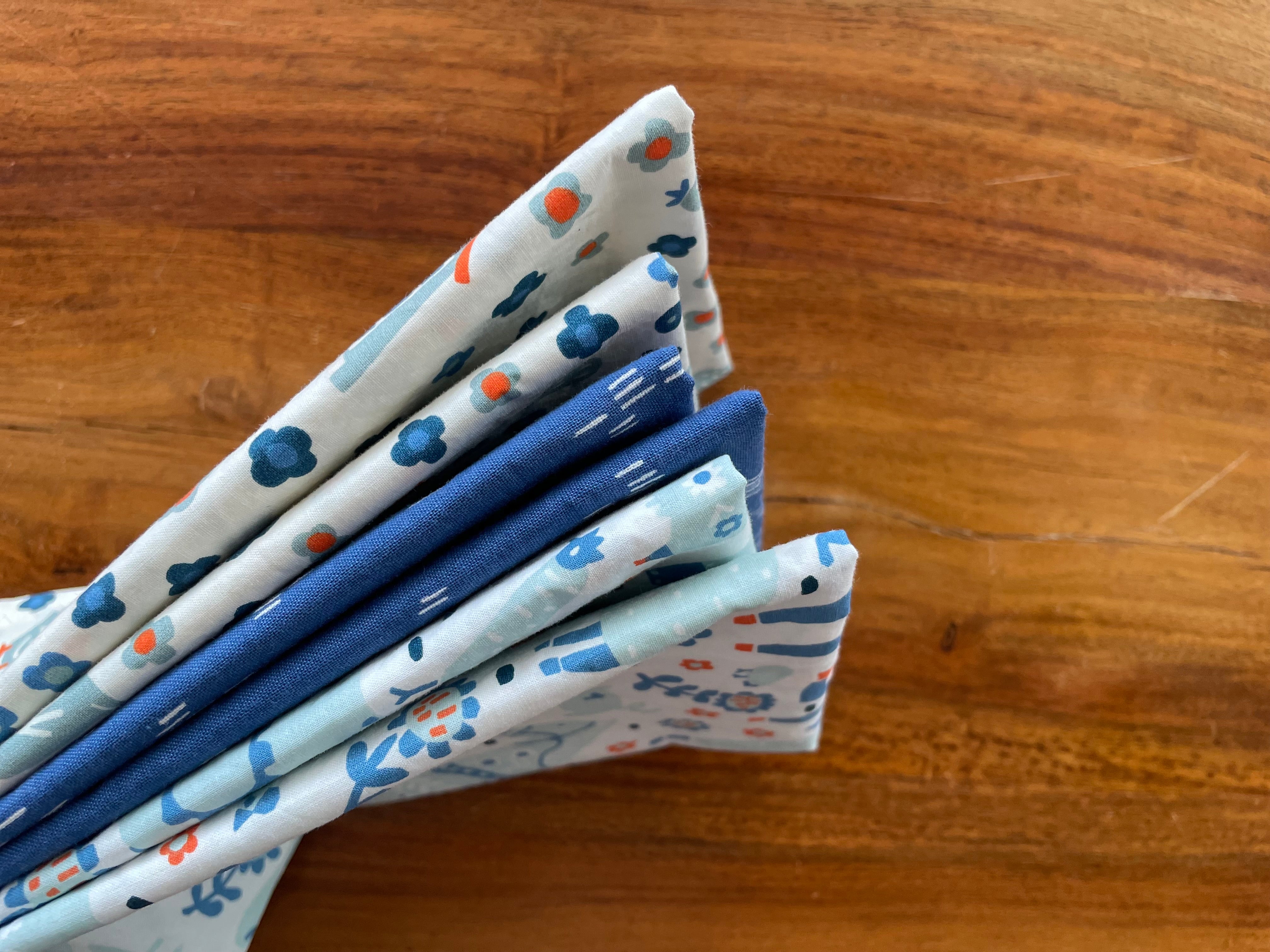 Cloth Napkins - Blue Farm (6)