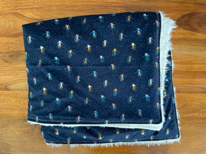 Baby Blanket - Navy Skiers