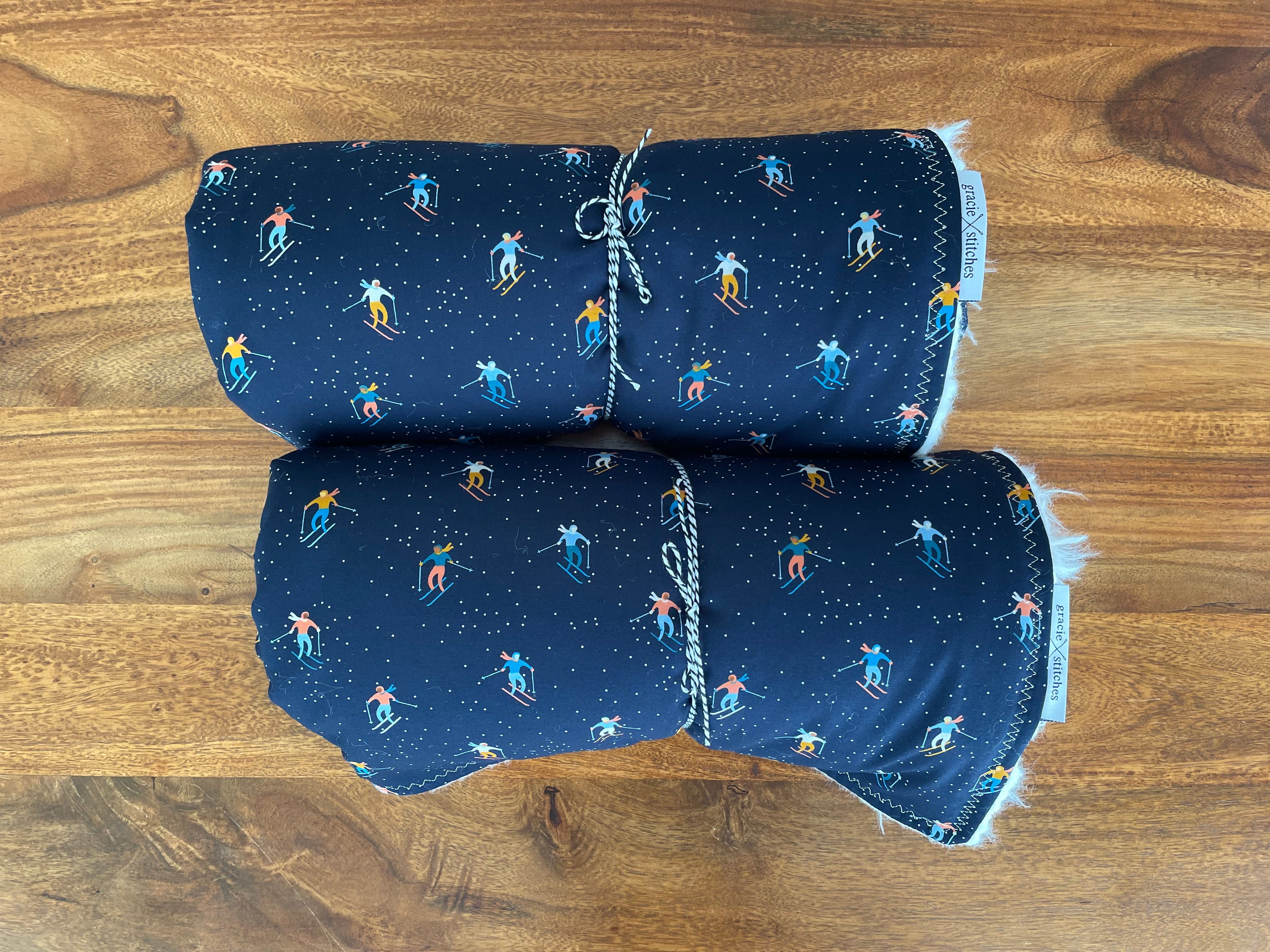 Baby Blanket - Navy Skiers