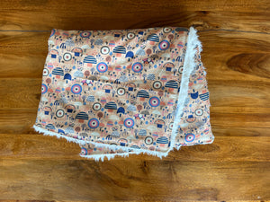Baby Blanket - Peach Mushrooms