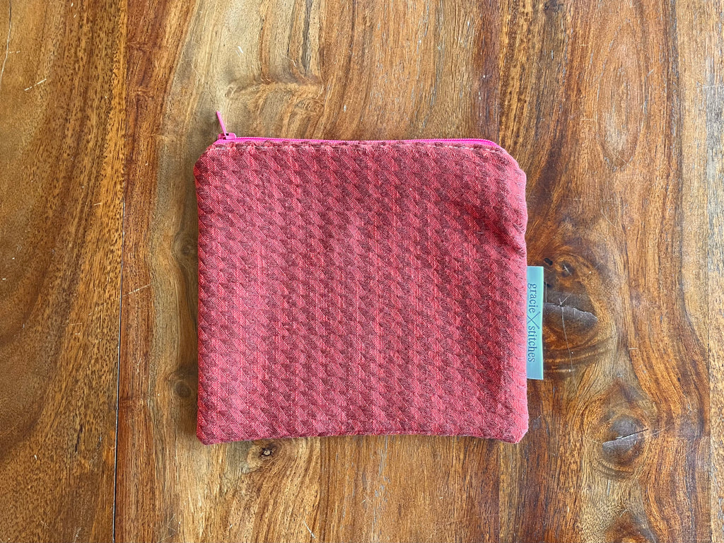 Zipper Pouch Medium Red Woven