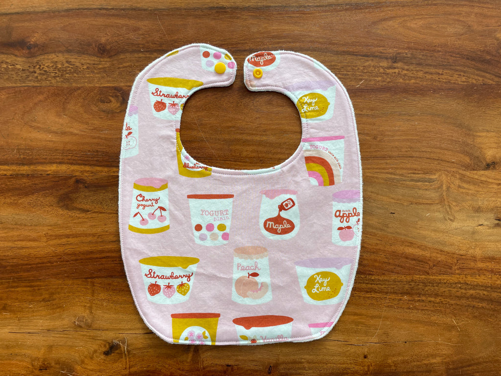 Medium Baby Bib - Pink Yogurt