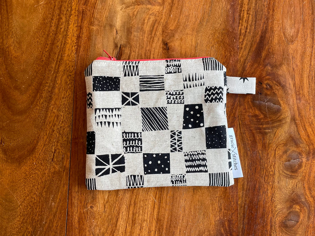 Zipper Pouch Medium Block Print