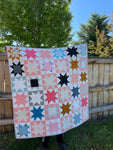 Pink Anagram - Square Baby-size Quilt