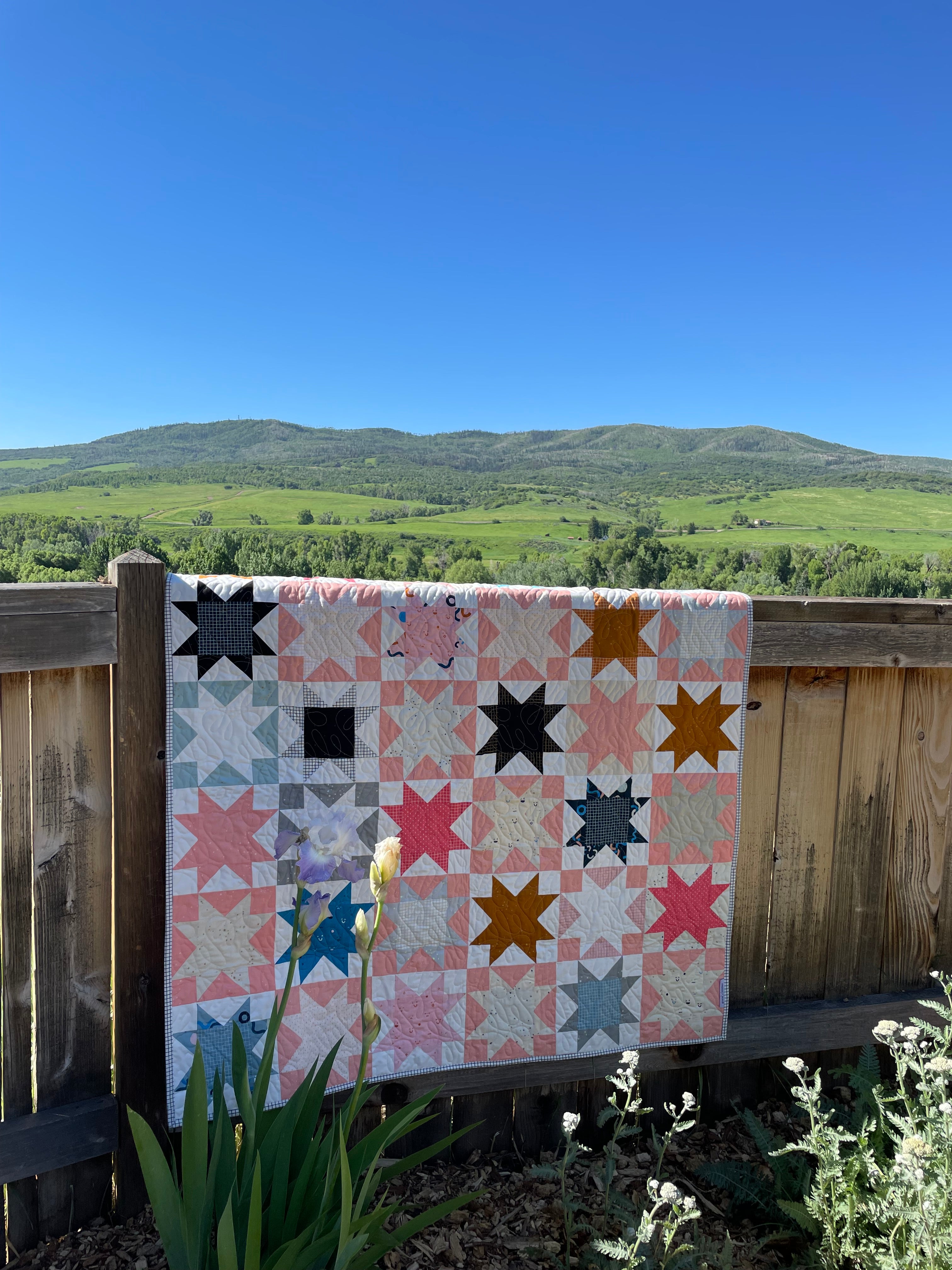 Pink Anagram - Square Baby-size Quilt