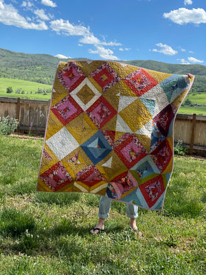 Fall Floral Diamonds - Throw-size Quilt