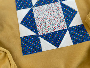 Small Heather Mustard Quilt Square Sweatshirt