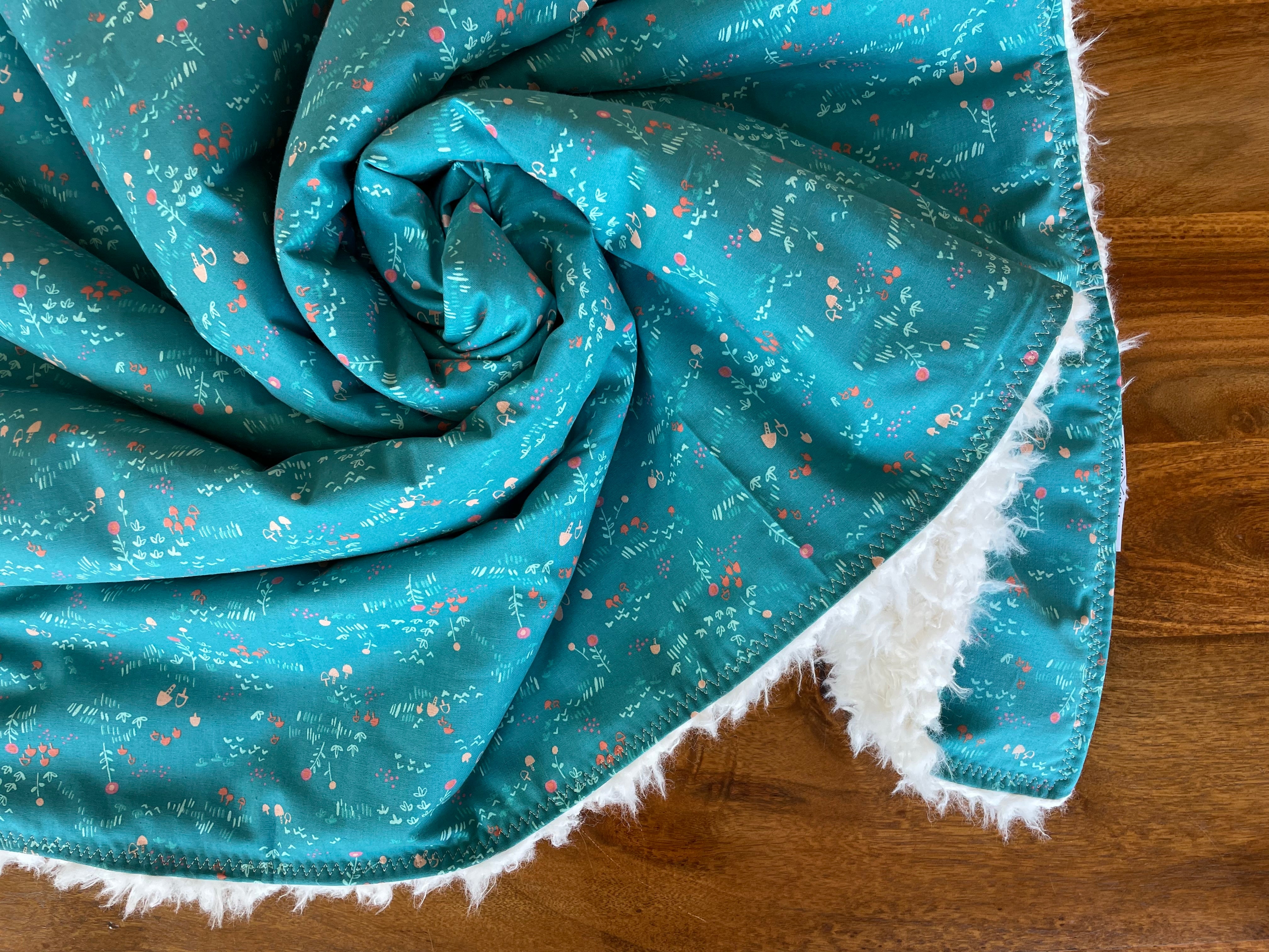 Baby Blanket - Teal Meadow