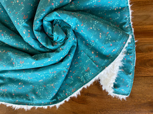 Baby Blanket - Teal Meadow
