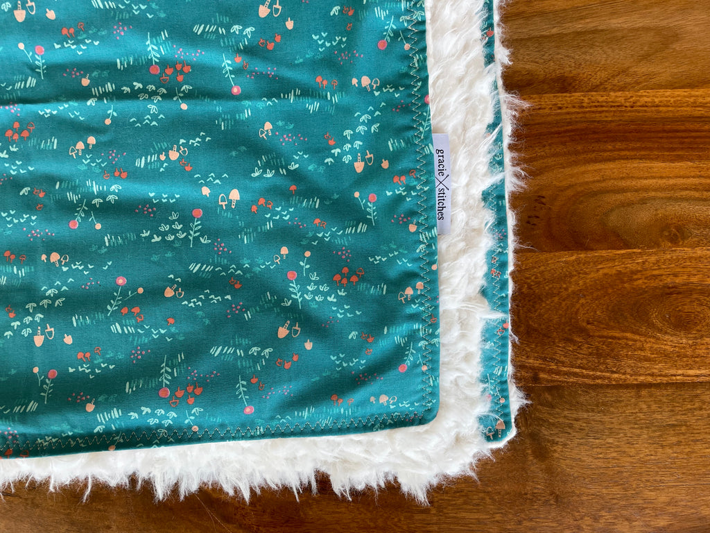 Baby Blanket - Teal Meadow