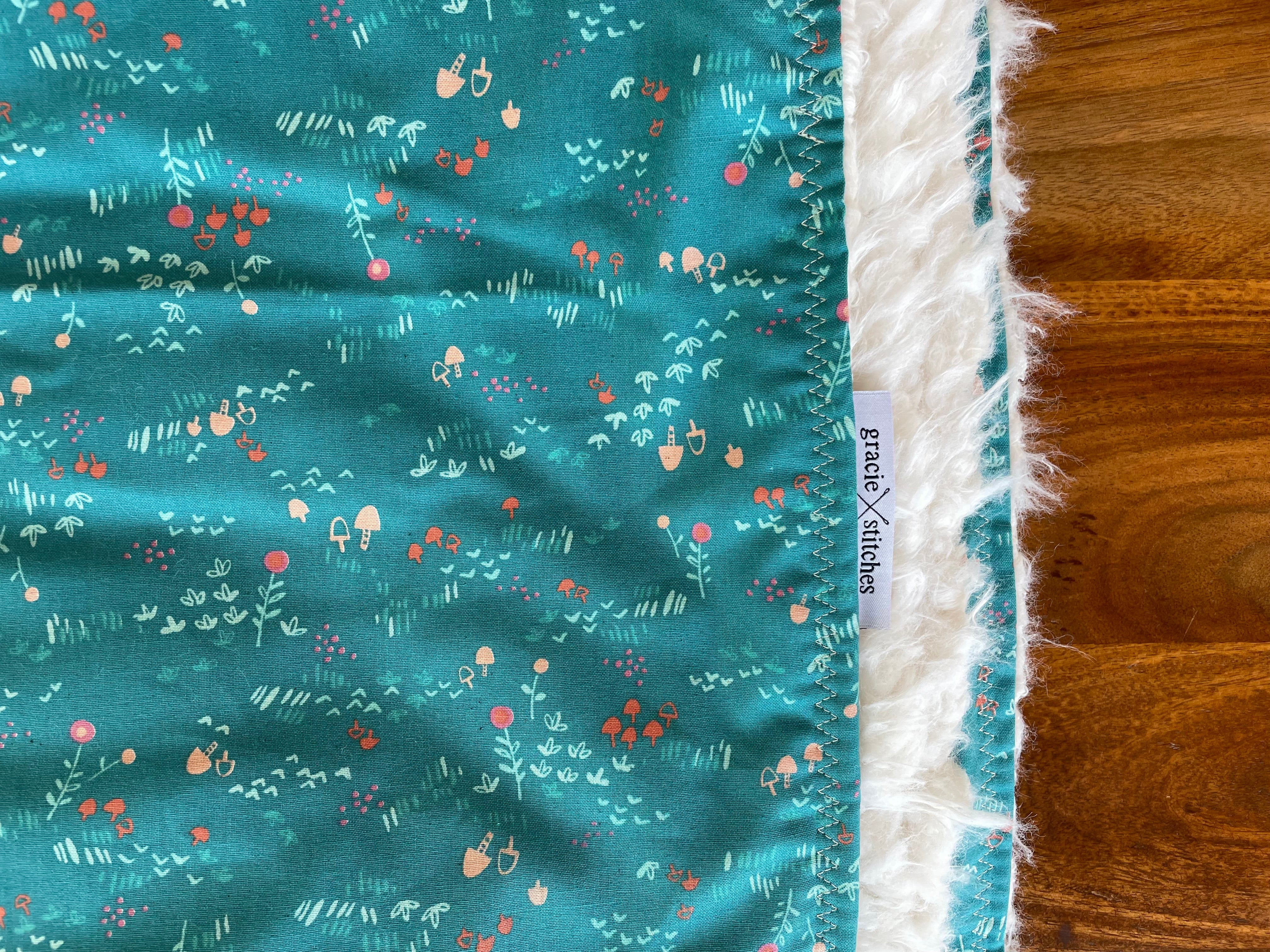 Baby Blanket - Teal Meadow