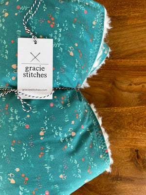 Baby Blanket - Teal Meadow