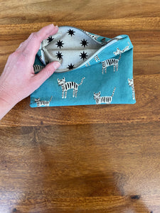 Blue snow leopard zipper pouch
