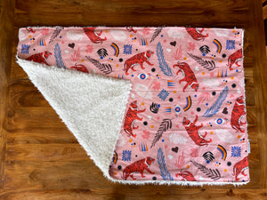 Large Baby Blanket - Tiger in Pink
