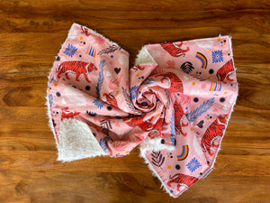 Large Baby Blanket - Tiger in Pink