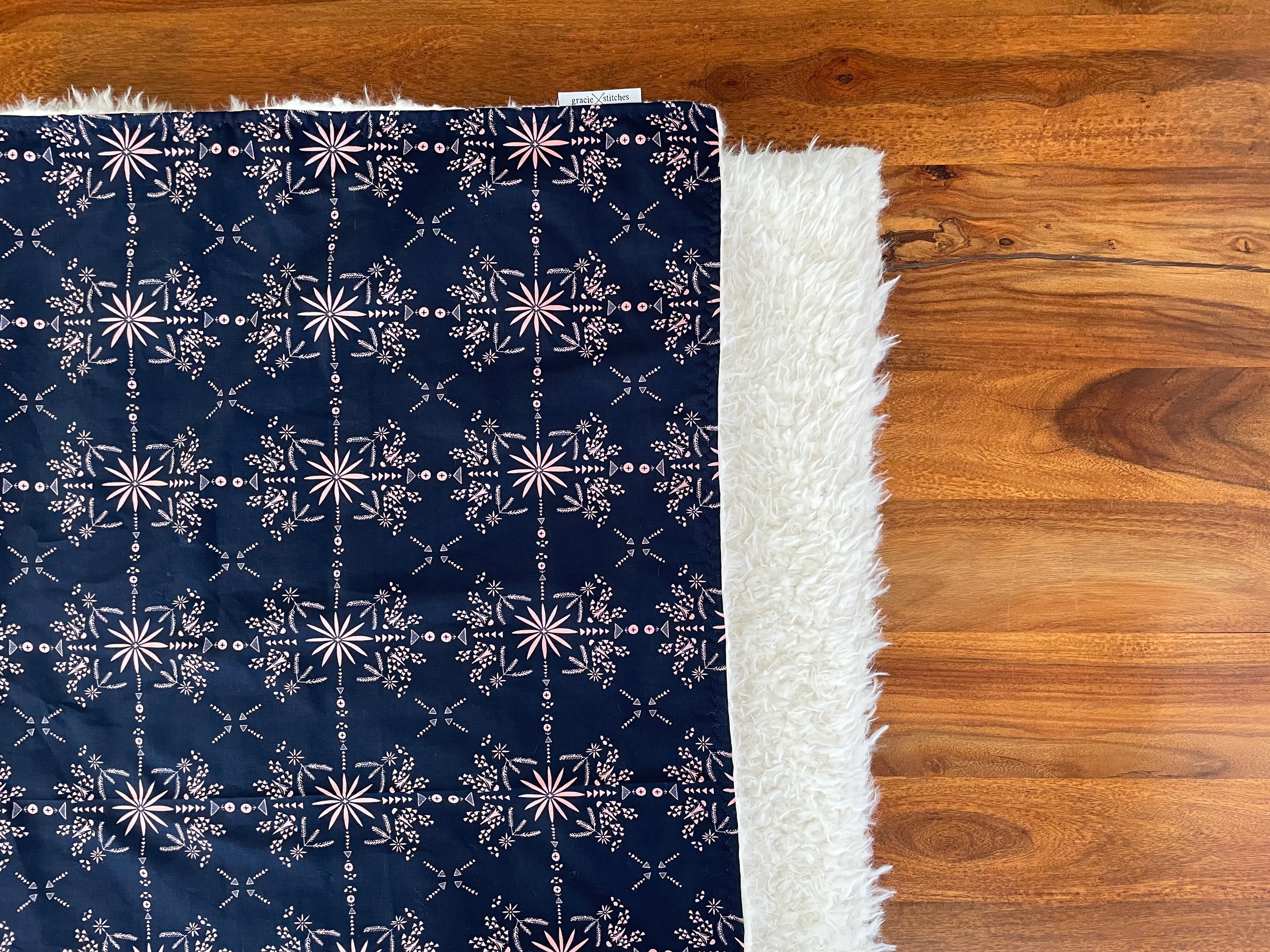 Throw Blanket - Navy Floral