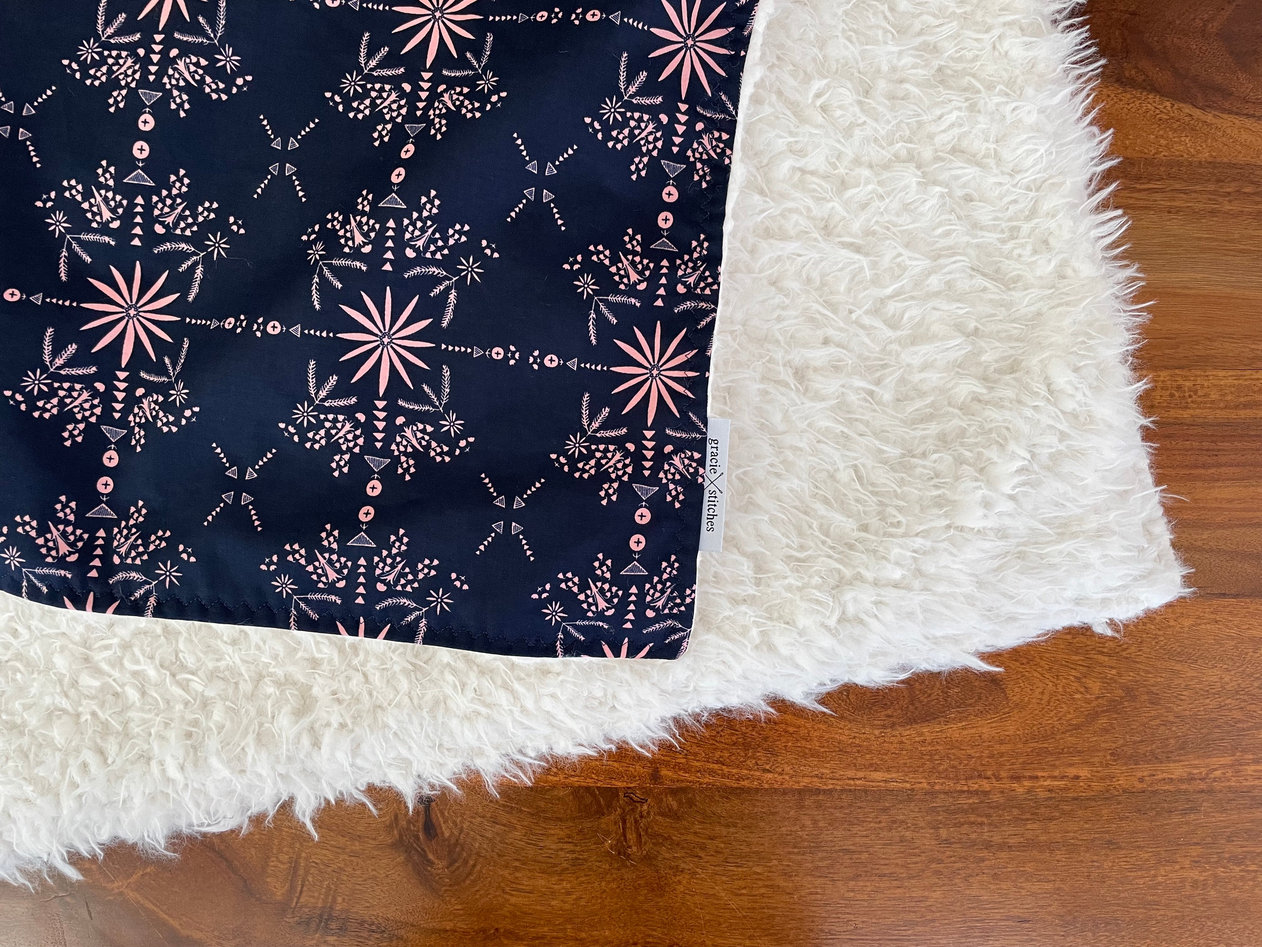 Throw Blanket - Navy Floral