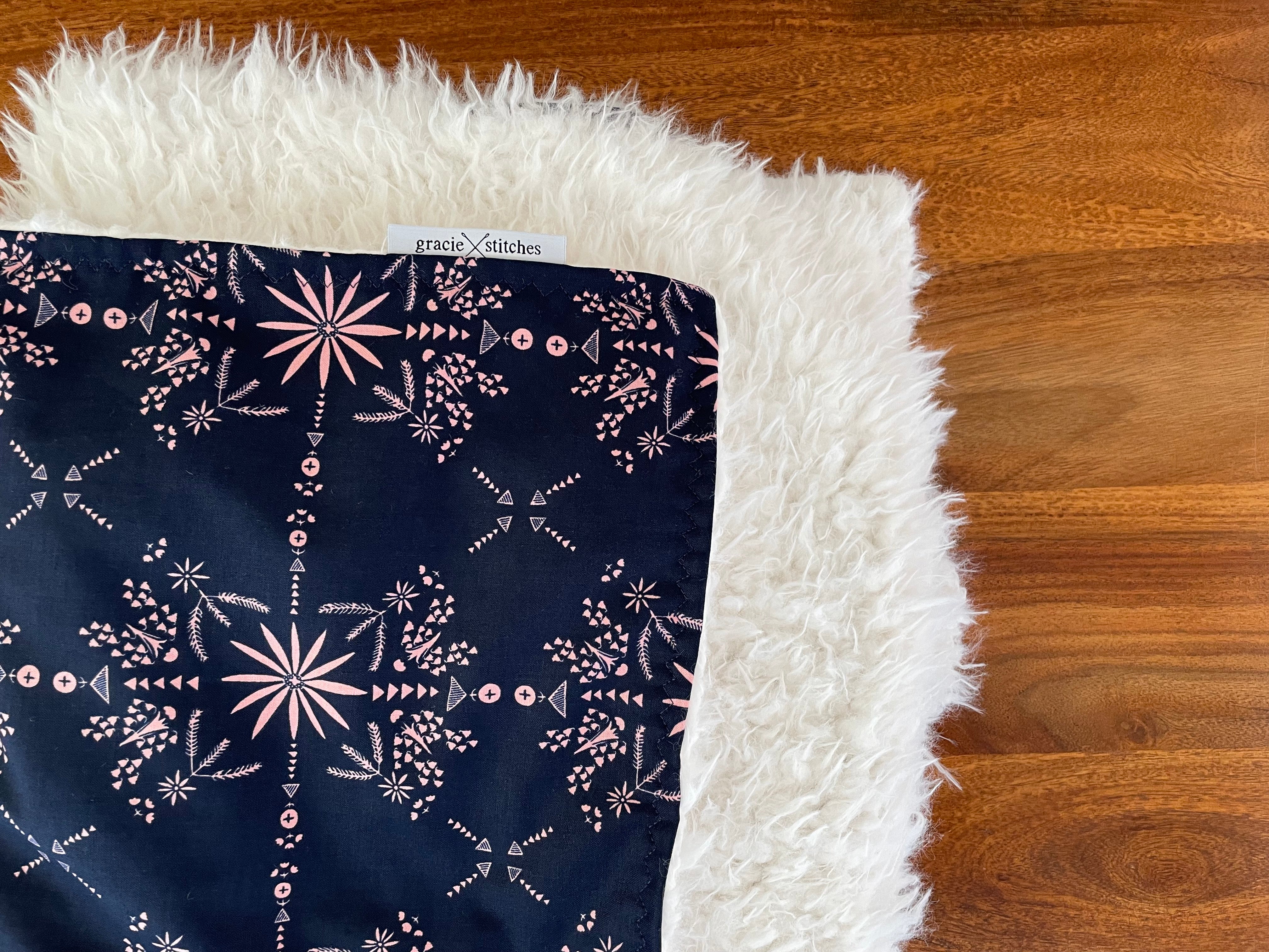 Throw Blanket - Navy Floral