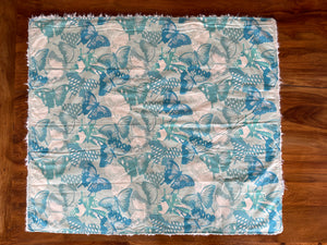 Baby Blanket - Blue Butterflies