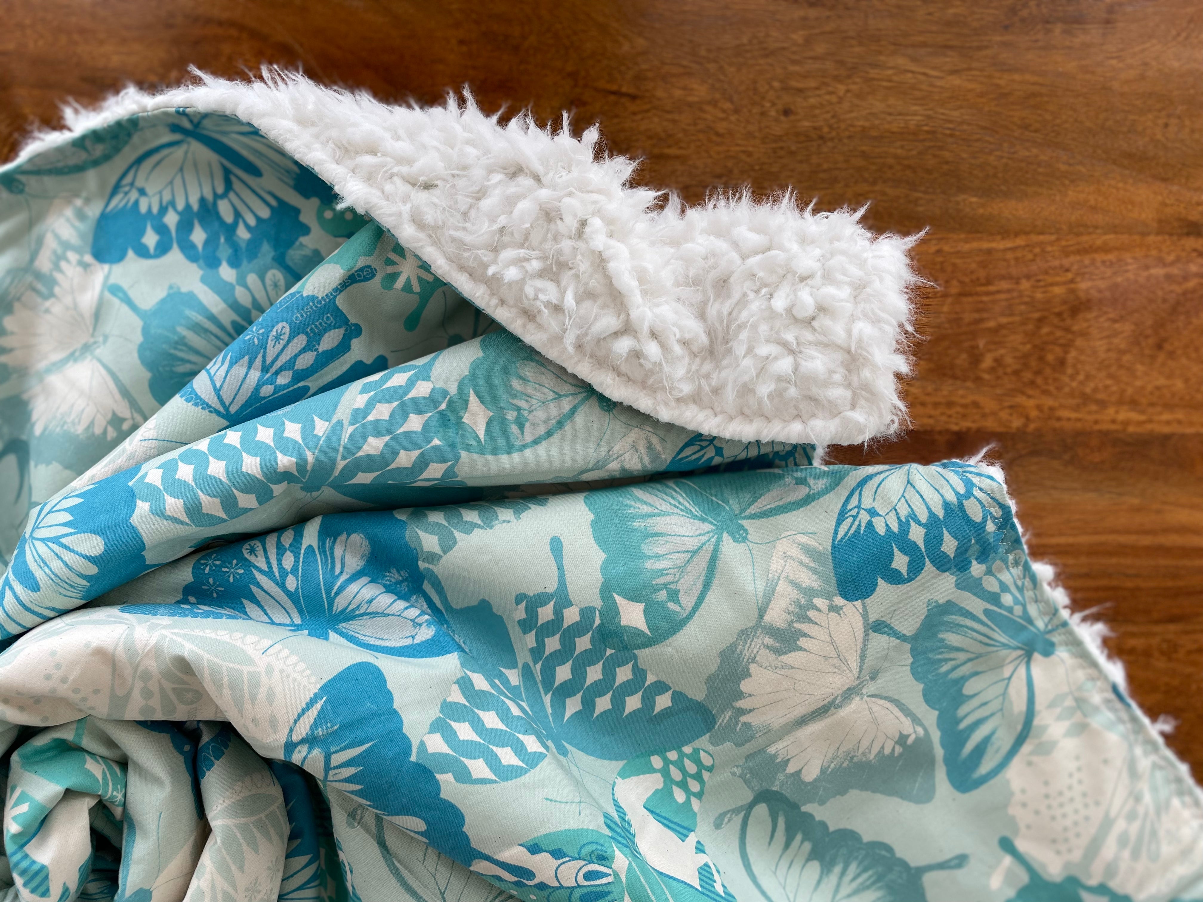 Baby Blanket - Blue Butterflies