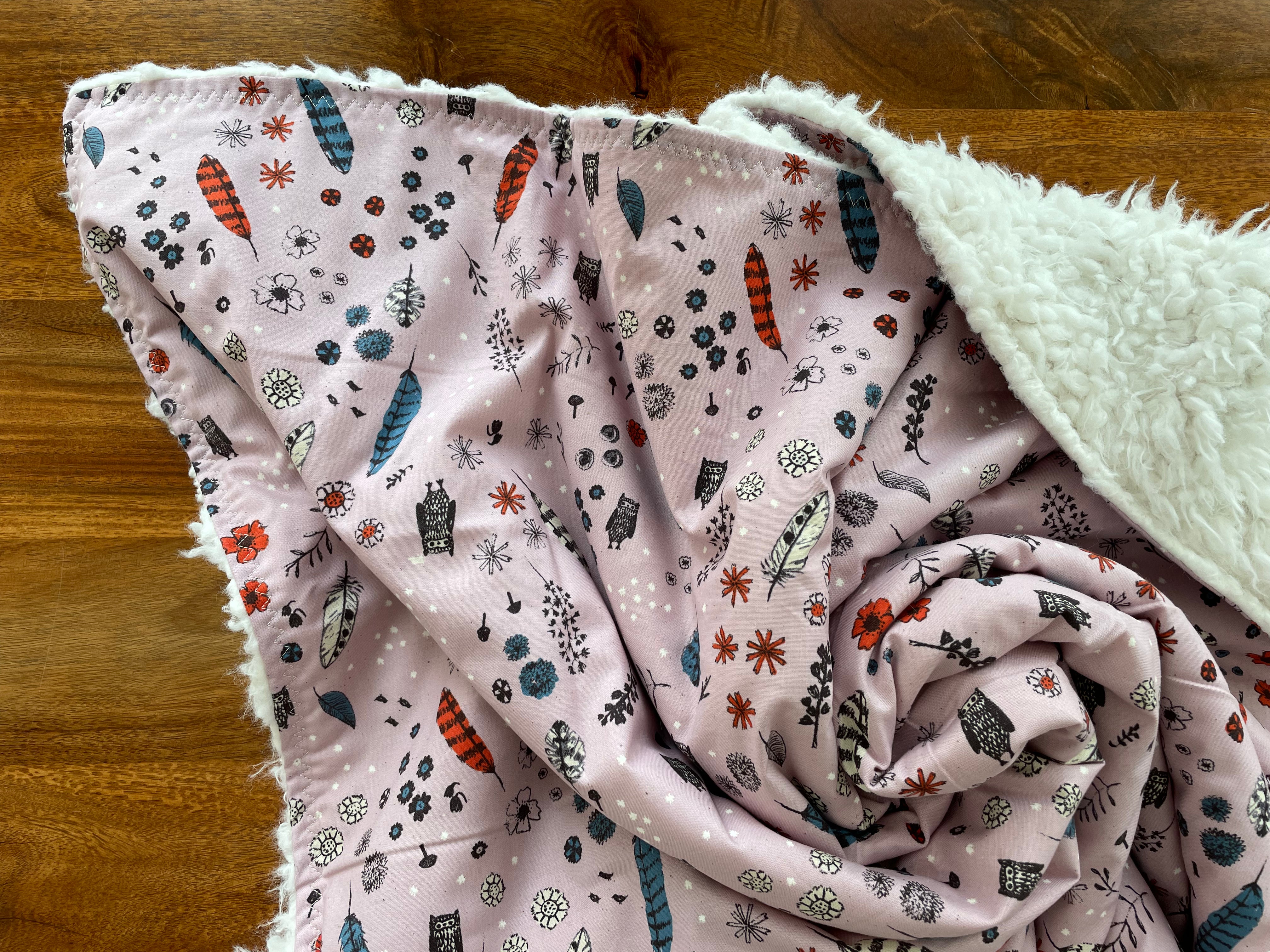 Baby Blanket - Lavender Owls