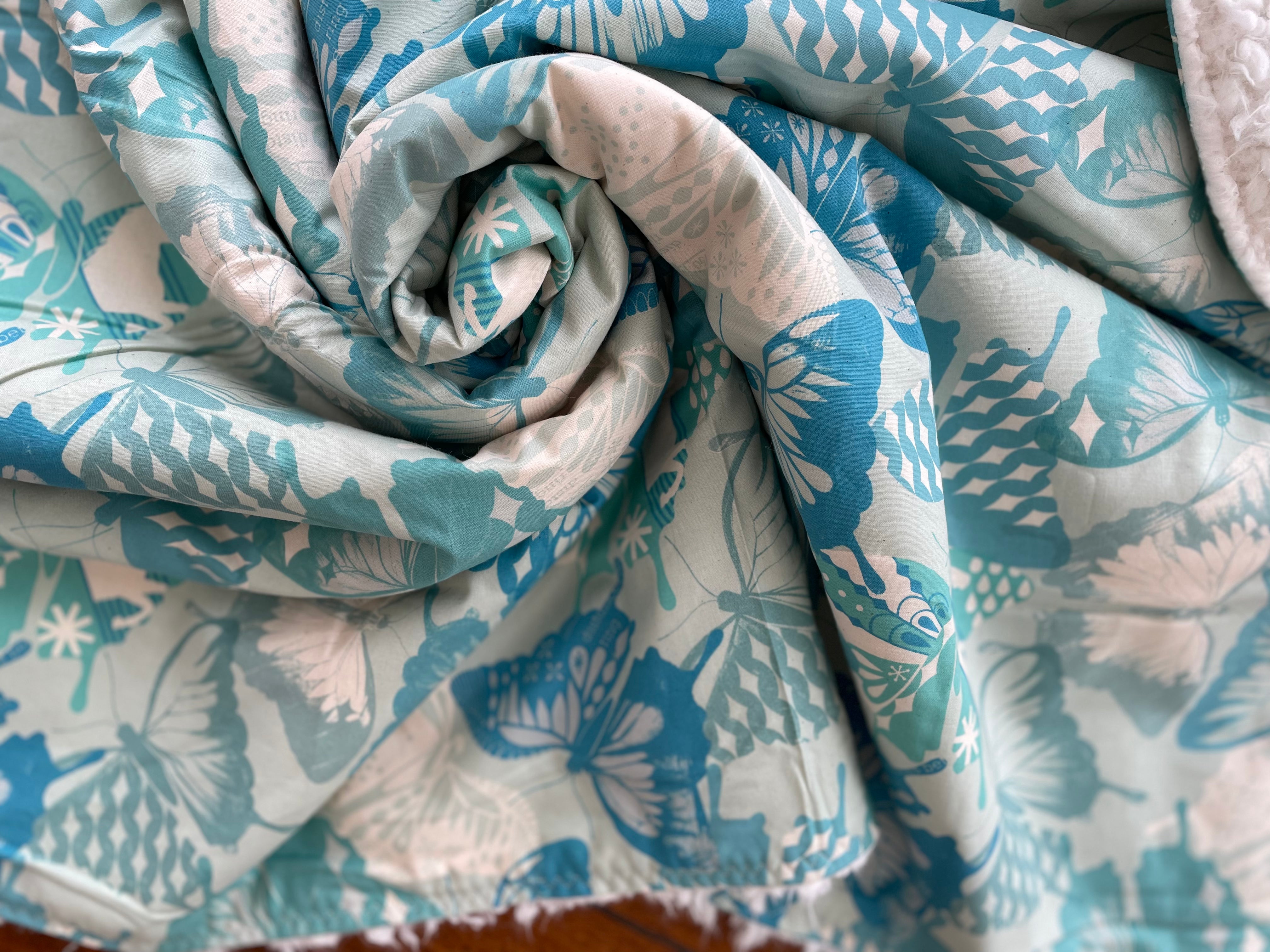 Baby Blanket - Blue Butterflies